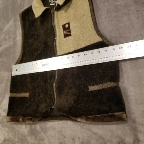 K.D Spring Women's Sleeveless Zip-Up Fleece Sweater Vest Size Small in Brown Tan - Picture 7 of 8